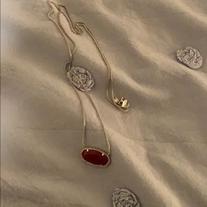 Kendra Scoot long garnet stone necklace